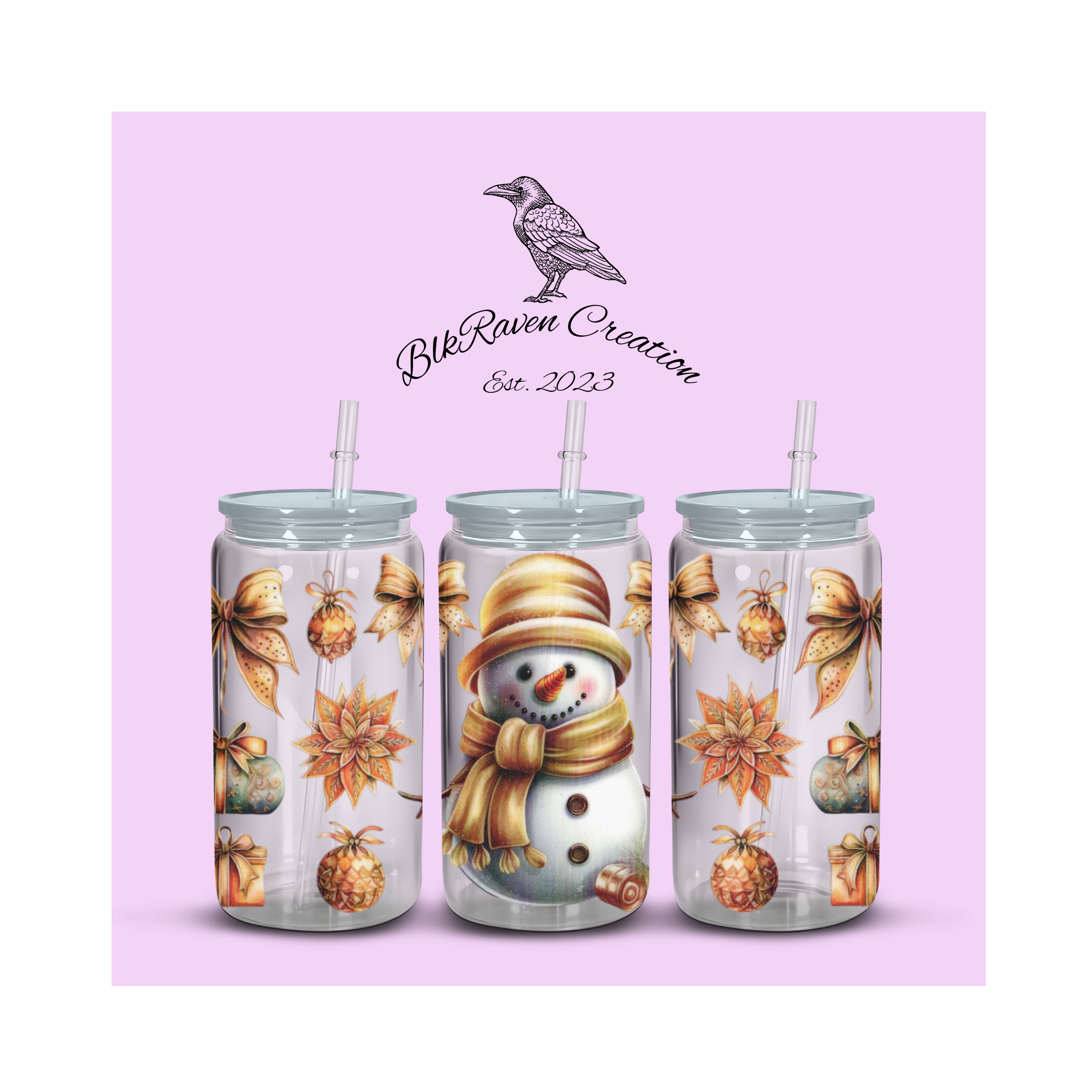 Golden Winter Snowman