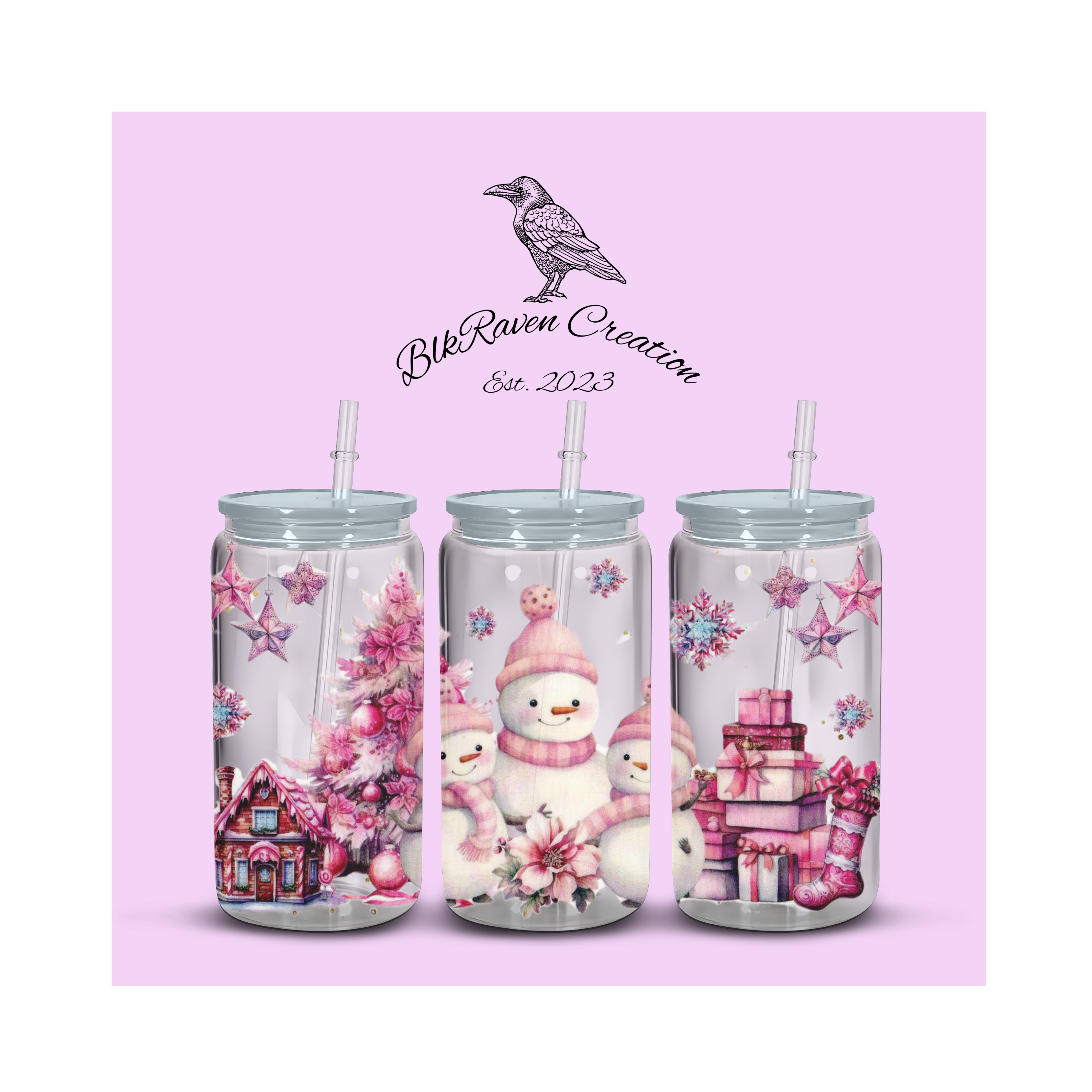 Pink Winter Snowman