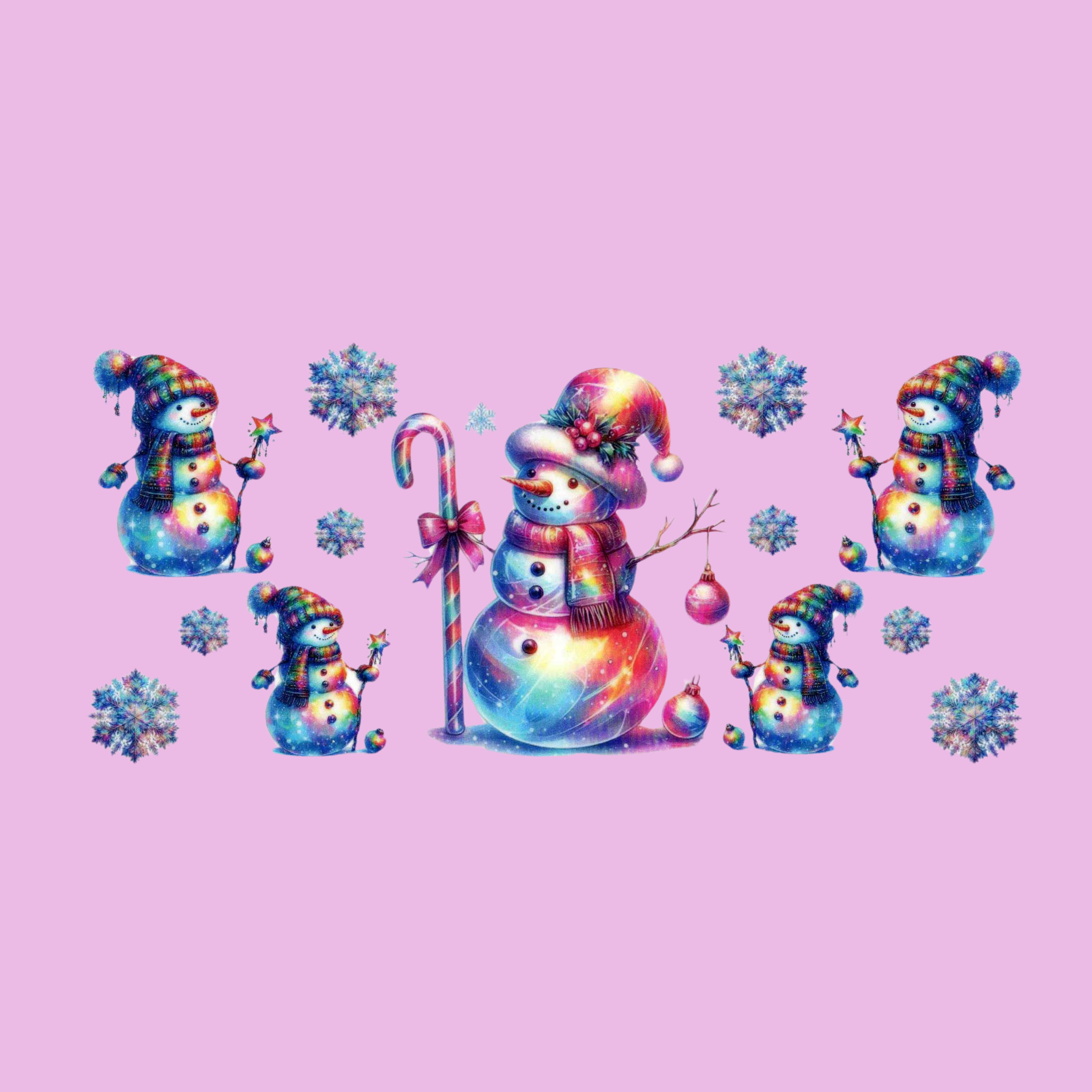 Rainbow Winter Snowman