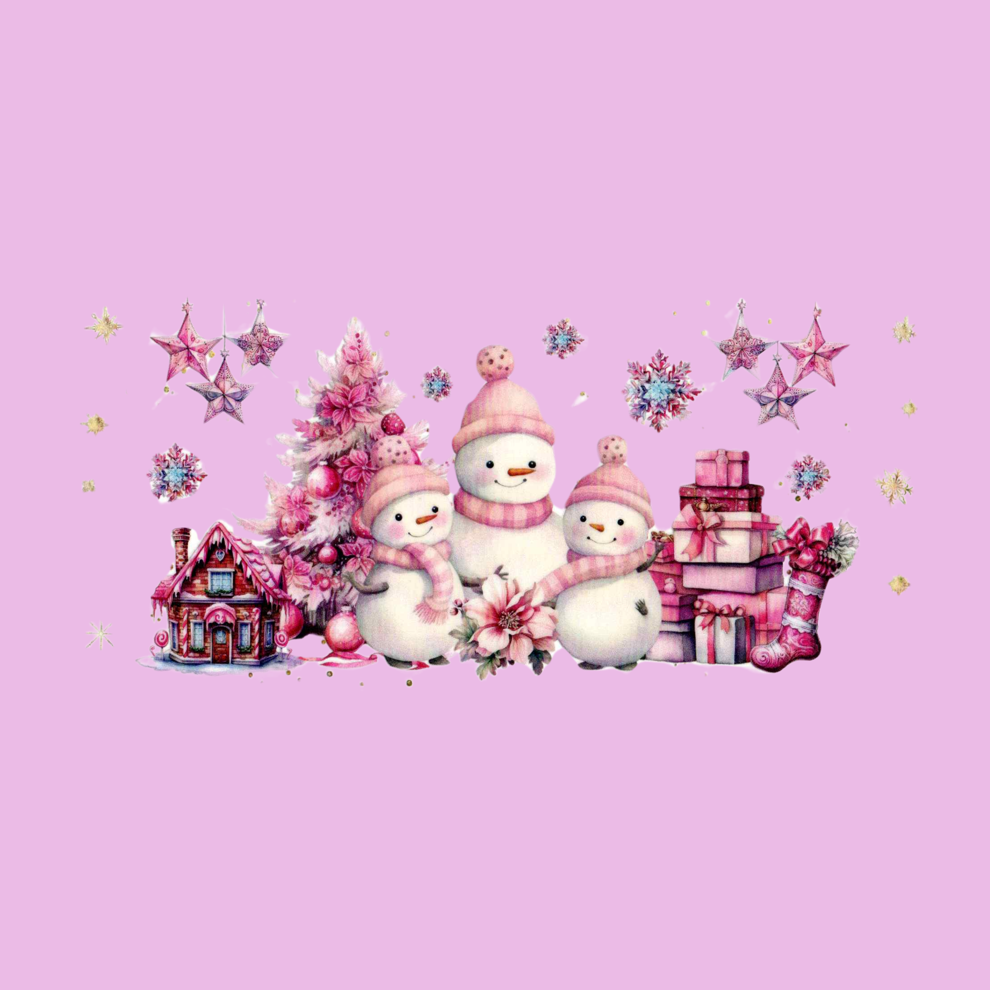 Pink Winter Snowman