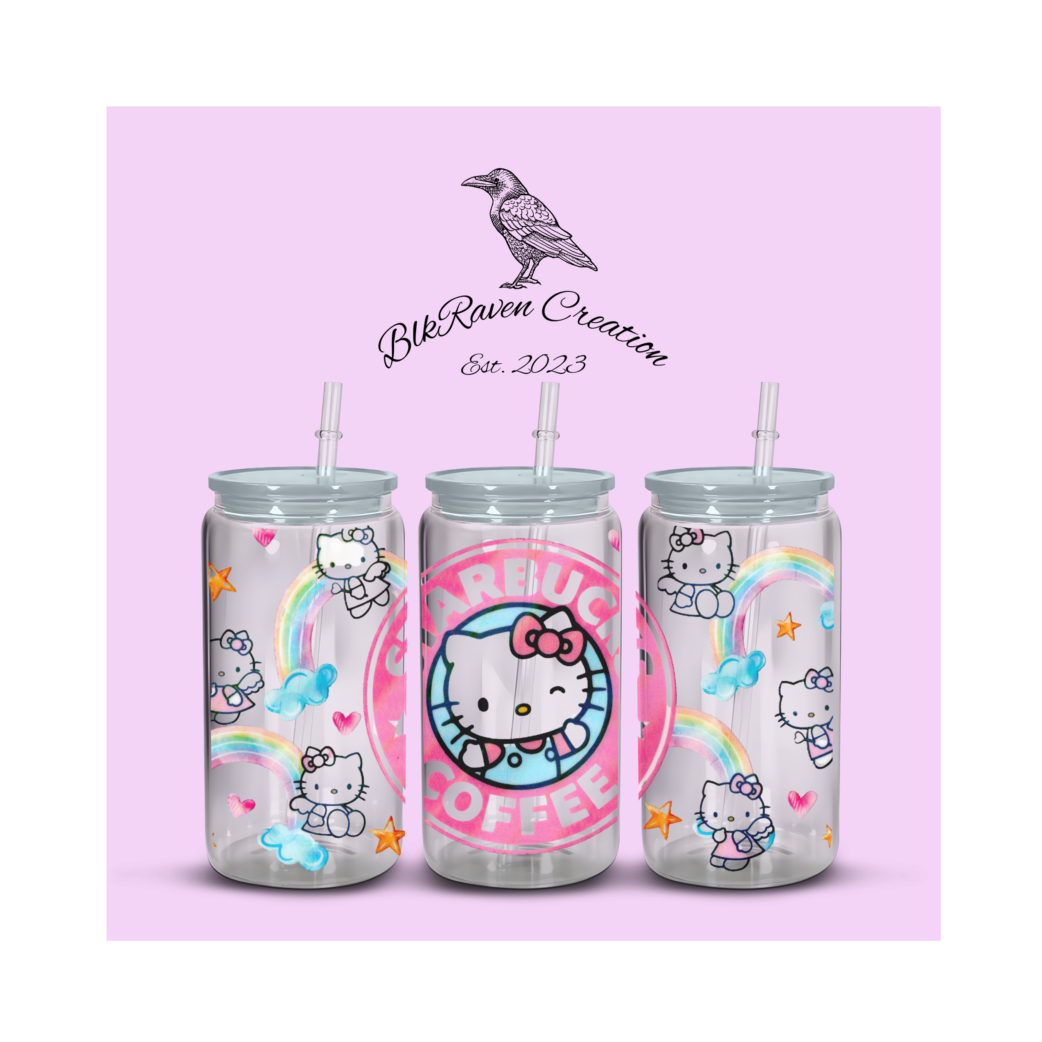 Holographic Kitty Hearts & Stars